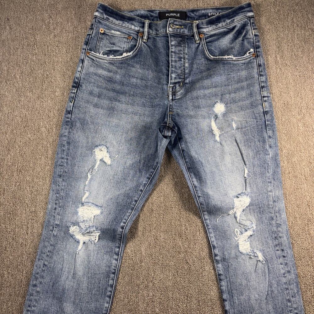 Authentic Purple Brand P002 Jeans Mens 31 Mid Rise Slim Fit Indigo Wash Denim